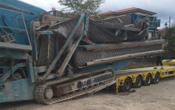 transporte especial de máquinas de minería